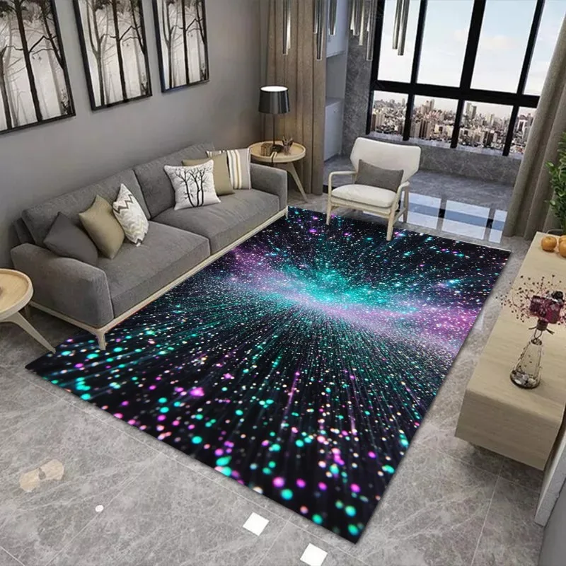 سجادة ذات مساحة كبيرة مطبوعة من Dreamy Universe سجادة مقاومة للاهتراء غير قابلة للانزلاق لغرفة المعيشة وغرفة النوم وأرضية ناعمة سهلة التنظيف