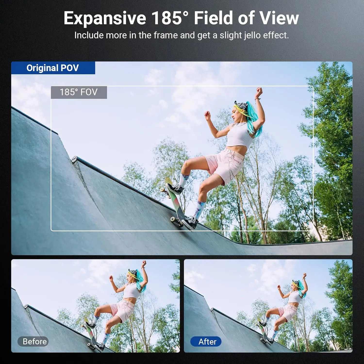 NEEWER Weitwinkelobjektiv 185 ° FOV HD Optisches Glas-Schraubobjektiv für Action-Kameras, Fotografie-Zubehör nur für DJI Osmo Action 6 – Detail 1