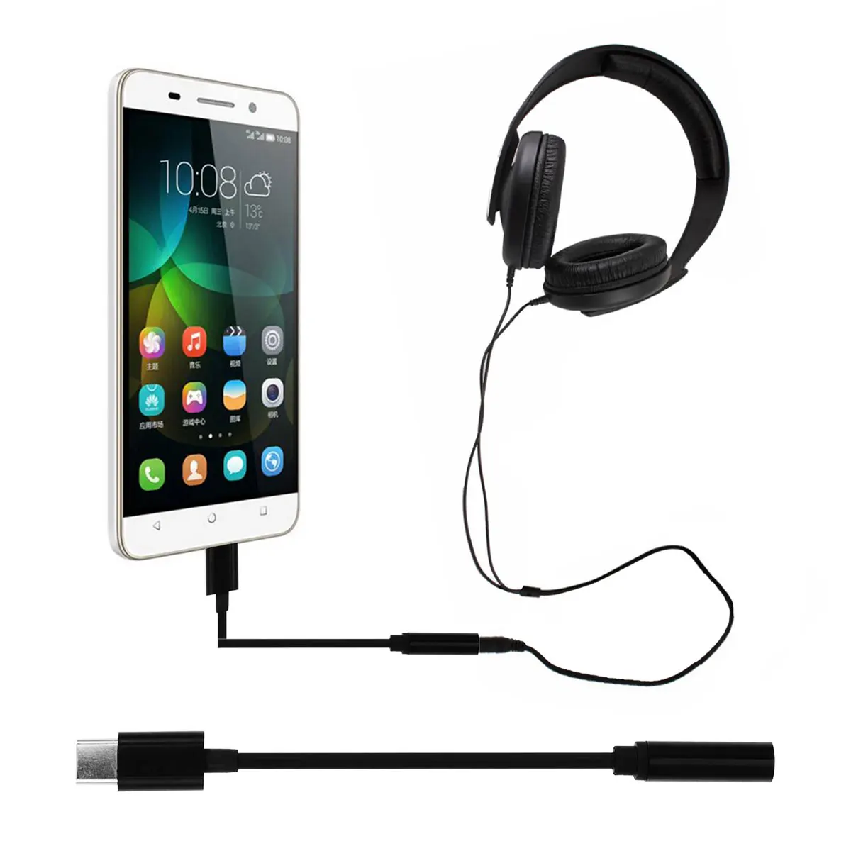 

3 pcs Type C to 3.5mm Headphone Jack Adapter Cable USB Data Earphone Stereo Sound Durable Converter Mobile Phone Tablet PC