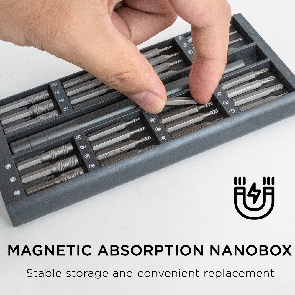 Precision Screwdriver Set 25 in 1 Phillips Torx Hexagonal Flat Head Magnetic Screwdriver Head for iPhone PC Watch Camera Glasse