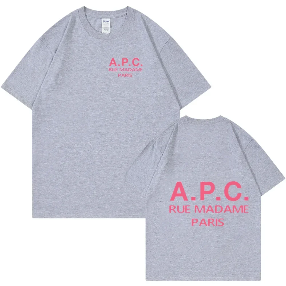 APC Women's Summer T-shirt Brand Letter Printed High Quality Fashion Retro Ladies Casual O-neck Luruxy Short Sleeve Tee Top