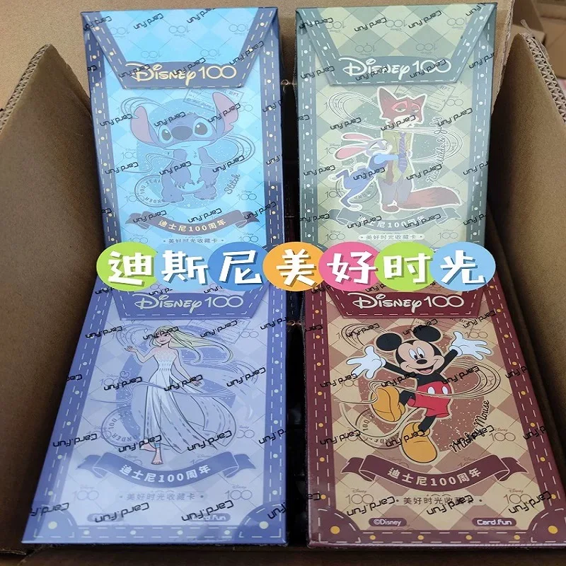 Echte kaart. Fun Disney 100-carnival-serie ruilkaarten kinderen Mickey Friends Zootopia Stitch Bear Collection Card Toy Gifts