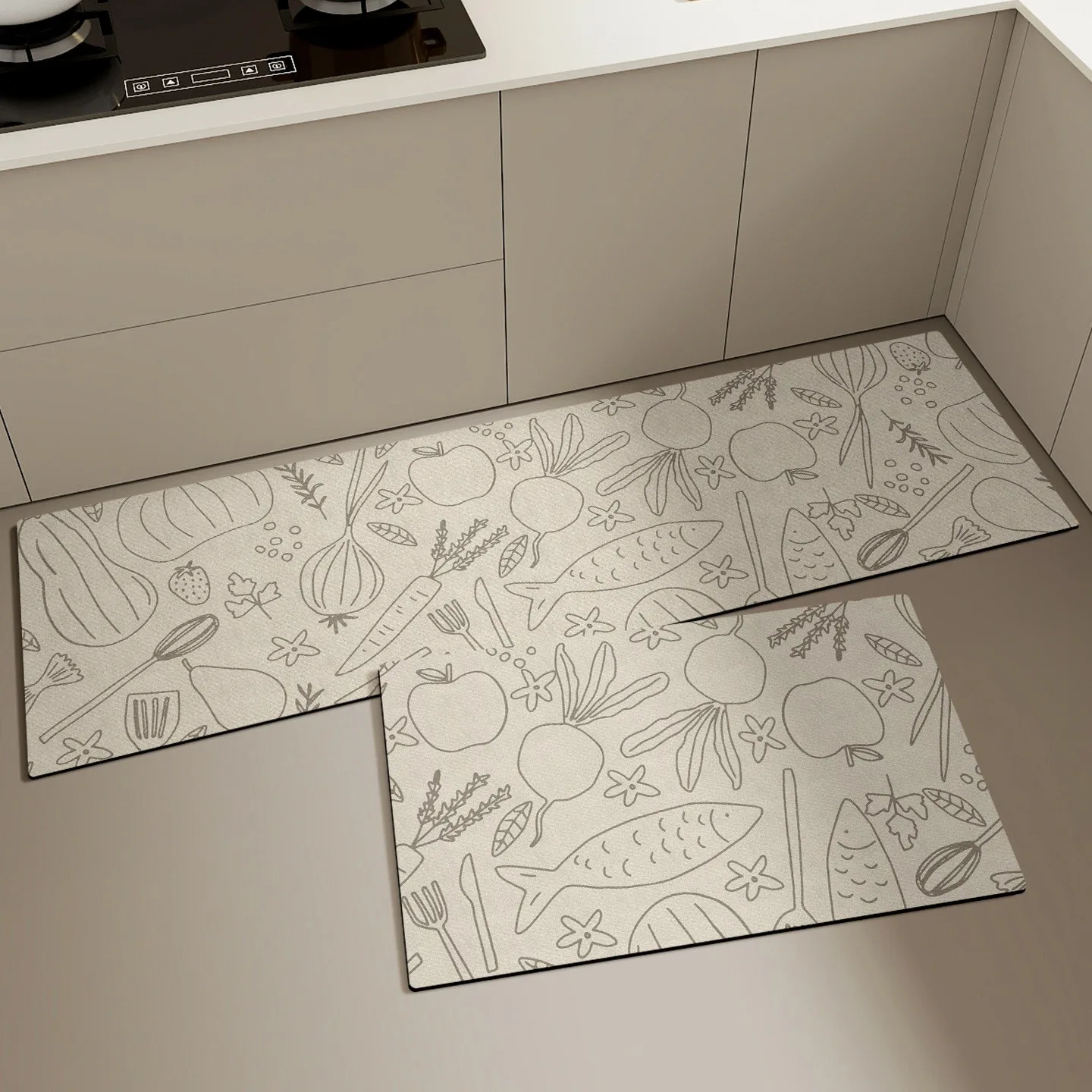 Kitchen Floor Mat Anti-slip Waterproof Long Strip Runner Rugs PVC Leather Foot Mats Oil-proof Dirt-resistant Washable Carpet 러그