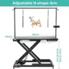 調整可能なヘビーデューティー50インチ電動Xリフト油圧式犬用グルーミングテーブル（ツールオーガナイザー付き、ジャッキ式、ペットグルーミングステーション） 3