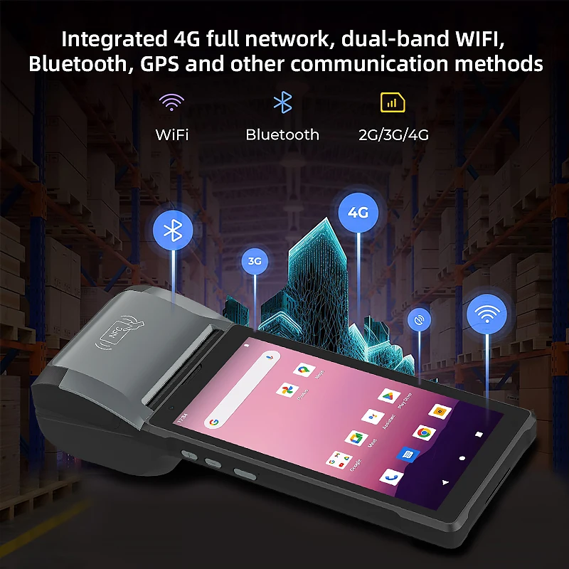 MSPDA-601 6 Inch Rugged Handheld PDA With 58mm Printer 4GB 128GB Large Storage Handheld Mobile POS Terminal