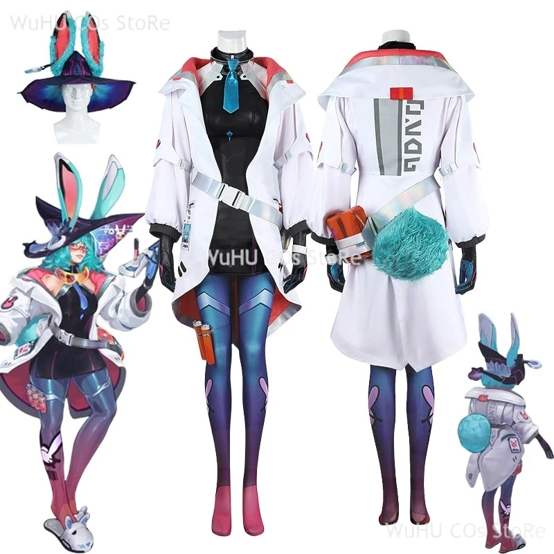 

Игра LOL Aurora Косплей Костюм Игра Champion The Witch Between Worlds Aurora Платье Шляпа Хвост Женщины Хэллоуин Костюмы для ролевых игр