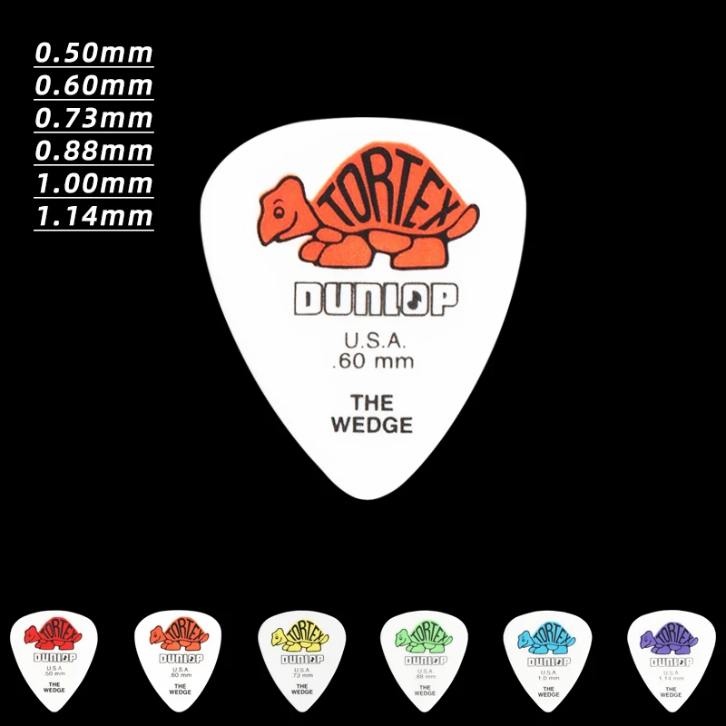 Dunlop Pick.424R WEDGE TORTEX material.Wear-resistant acoustic/electric guitar picks. Thickness: 0.50/0.60/0.73/0.88/1.00/1.14mm