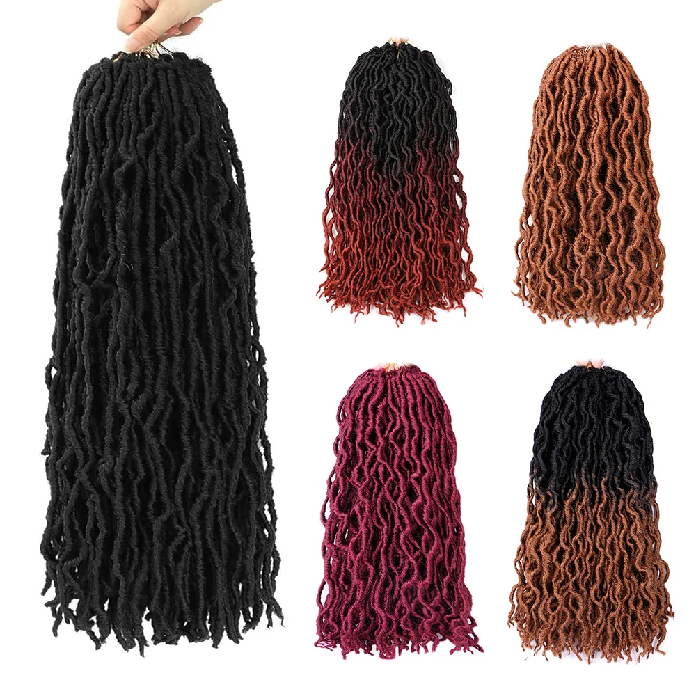 

Synthetic Dreadlocks Goddess Faux Locs Crochet Hair Extensions Curly Soft African Wave Gypsy Locs Braids Curly Crochet Hair