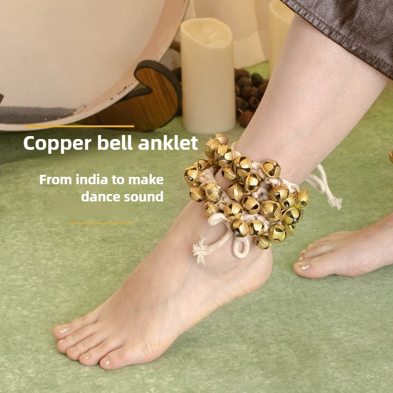 

Indian Ethnic Dance Handmade Foot Bells Sound Therapy Accompaniment Percussion Musical Instruments Accessories Bells Ornaments