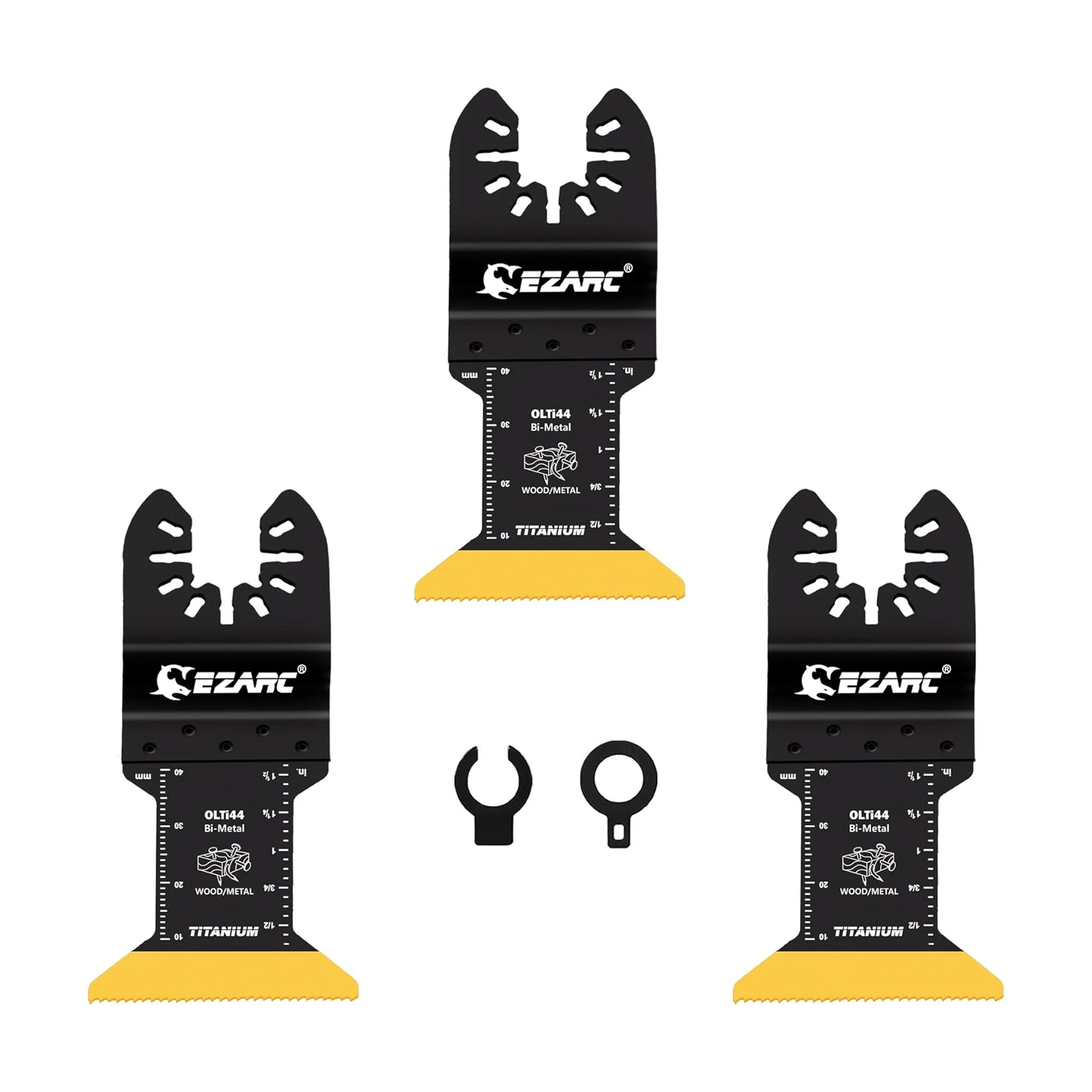 EZARC 3PCS Titanium Oscillating Tool Blades Oscillating Multitool Saw Blades for Metal, Wood Nails, Screws Cutting, Plastic
