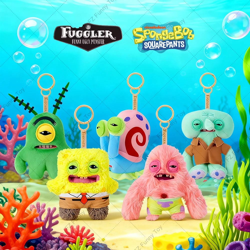 

Fuggler Co-brande SpongeBob SquarePants Keyper Stuffed Toy Original Gary Squidward Tentacles Fugg Monster Plushies Doll Gift