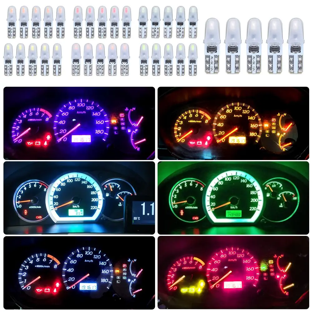 

5Pcs Wedge T5 3014 2SMD Automotive Interior Gear Light Dashboard Lights Car Lights Indicator Bulbs