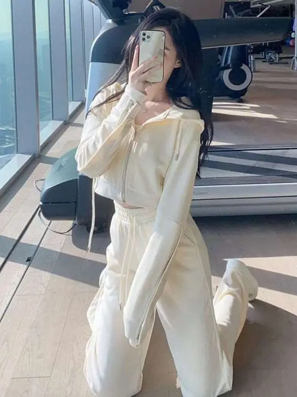 

Fried Steet Faion Sweater Set Women's Western Sle Autumn Casual Sportswear Tee-piece Set Chic Winter Collection