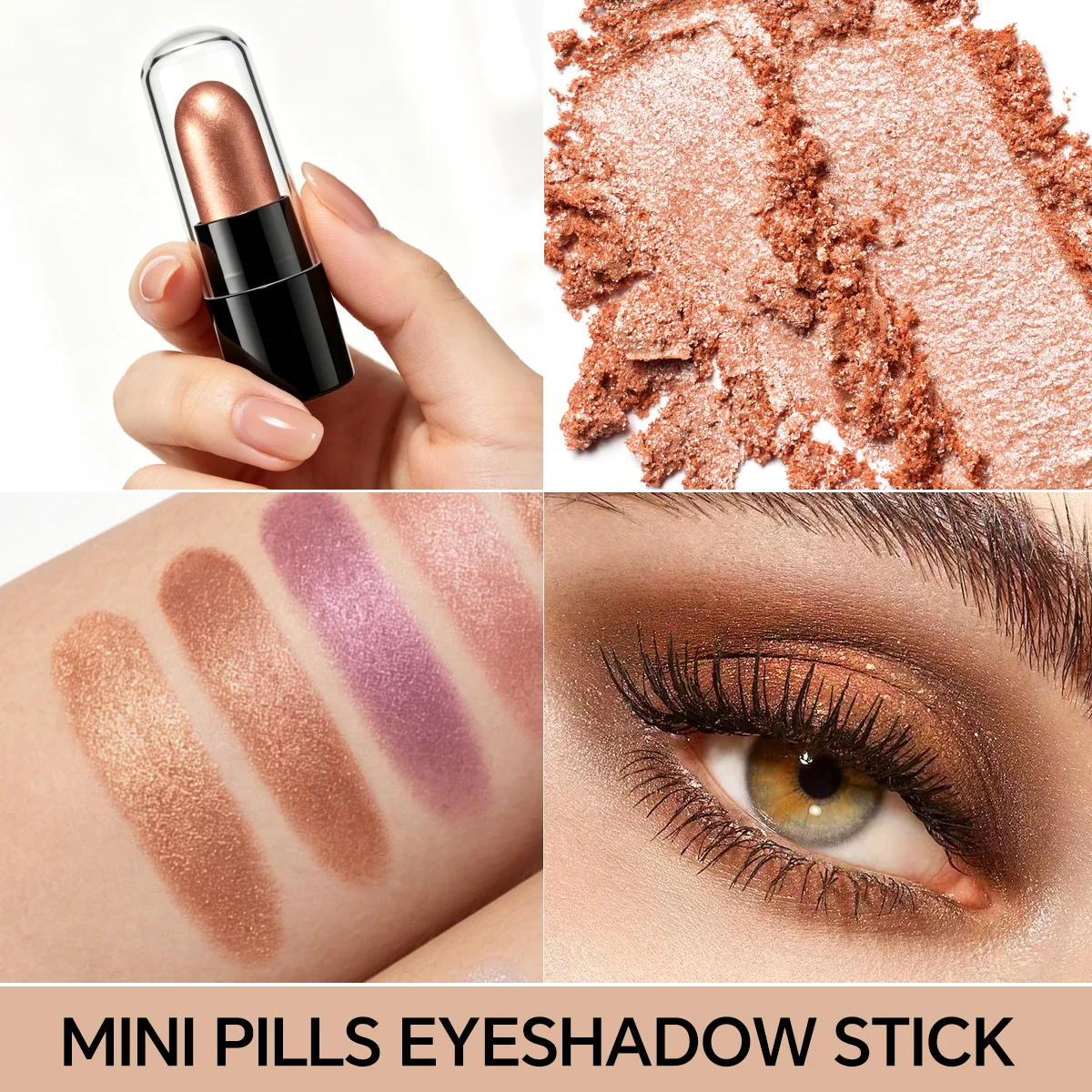 DNM 12 Color Makeup Set Capsule Eye Shadow Stick Durable And Easy To Color, Pearl Light, Shiny, And Sleeping Silkworm Brightenin