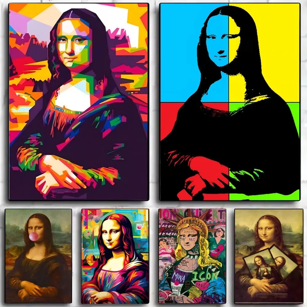 1pc Mona Lisa Is Funny Poster HD Posters Home Room Bar Cafe Decor Art Wall Painting Picture