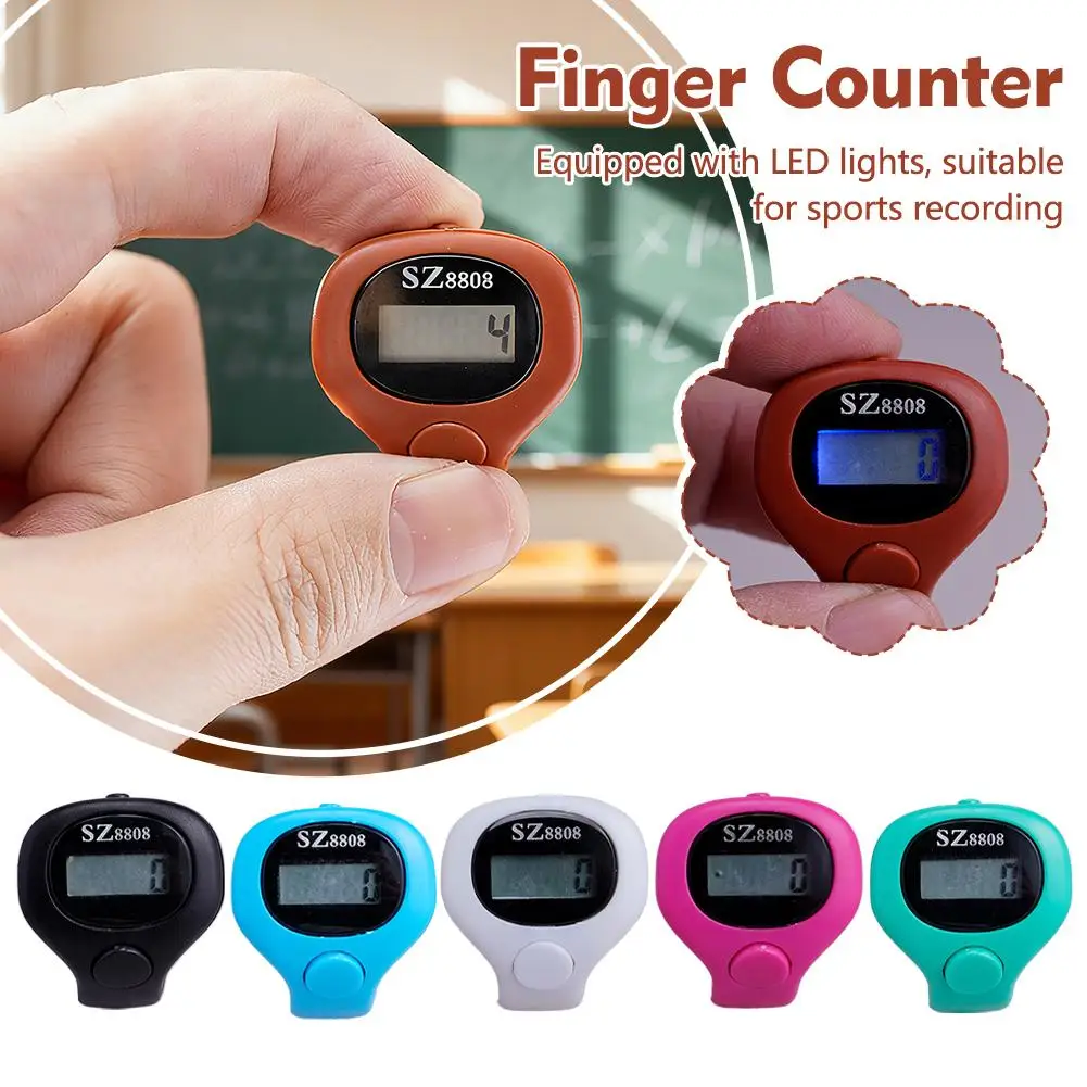 Finger Counter LED Digital Display Mini Electronic Finger Counter Hand-operated For Fitness Teaching Cooking Time Thumb Counter