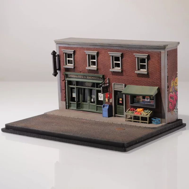 Liberty 1/64 Scale Miniature Commercial Street Diorama Simulation Toy Desktop Ornament Static Display Collectibles Gift