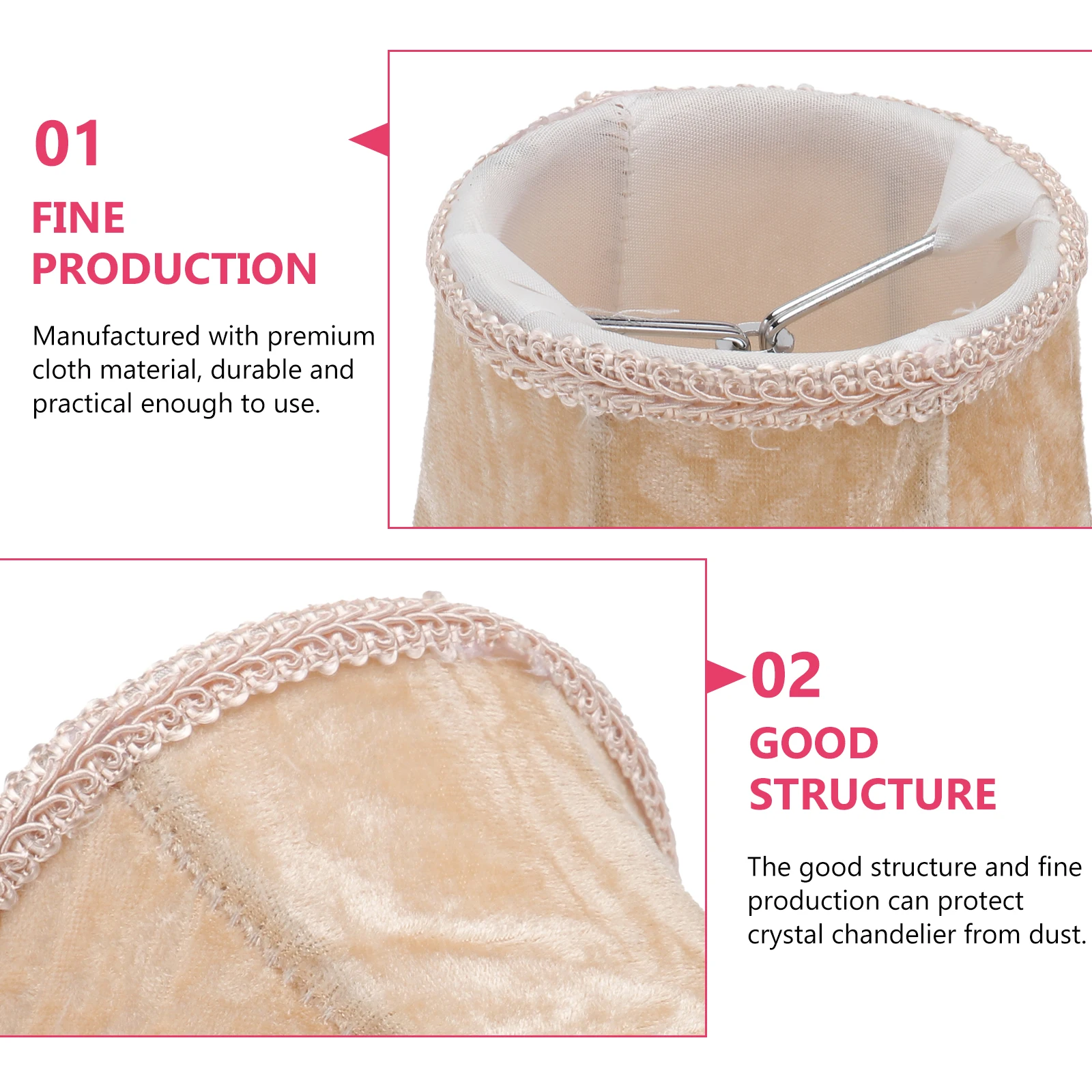 

1pc European Style Crystal Chandelier Cloth Lamp Shade Wall Light Protective Cover For Bedroom Living Room Dustproof Fabric