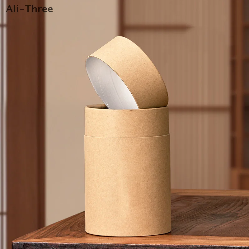 1PCS Kraft Paperboard Tubes Round Essential Oil Packaging Containers For Tea Caddy Coffee Cosmetic Crafts Gift Storager