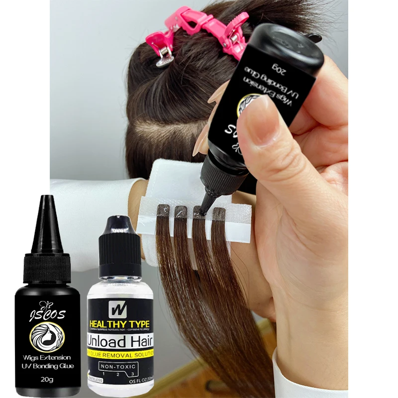 Ultra Segure A Cola De Extensão Do Cabelo, gel De Luz UV, Tecnologia LED, descarregar O Cabelo Remoção Glue Set