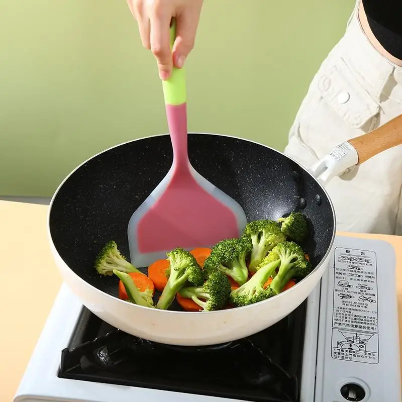Mehrzweck-Pfannenutensilien mit Antihaftbeschichtung – Eierspatel aus Silikon, breiter Pfannkuchenwender und Eierflipper zum Kochen und Backen – Detail 5