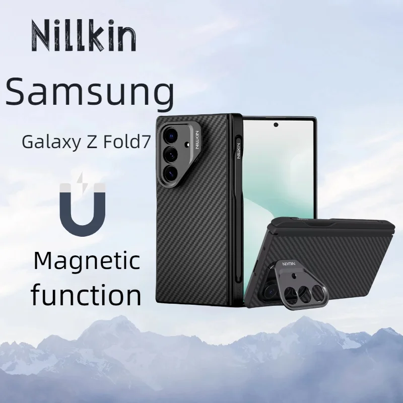 

Чехол Magsafe для Samsung Galaxy Z Fold 7 5G, чехол NILLKIN из арамидного волокна с подставкой, универсальный чехол с защитой от падения