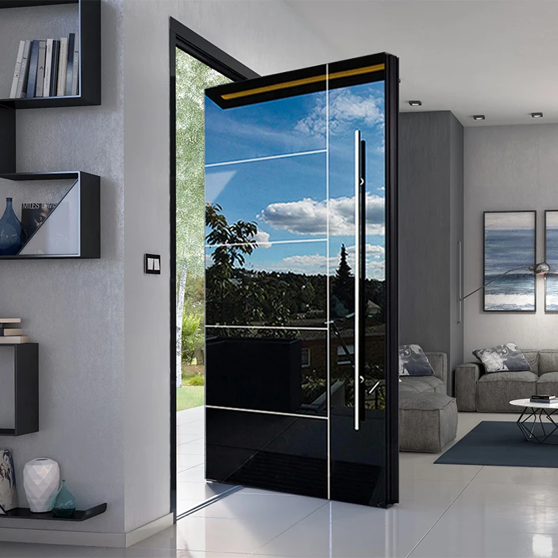 Design di lusso italiano altre porte d'ingresso porta a bilico anteriore di sicurezza esterna in acciaio porte a bilico moderne per la casa