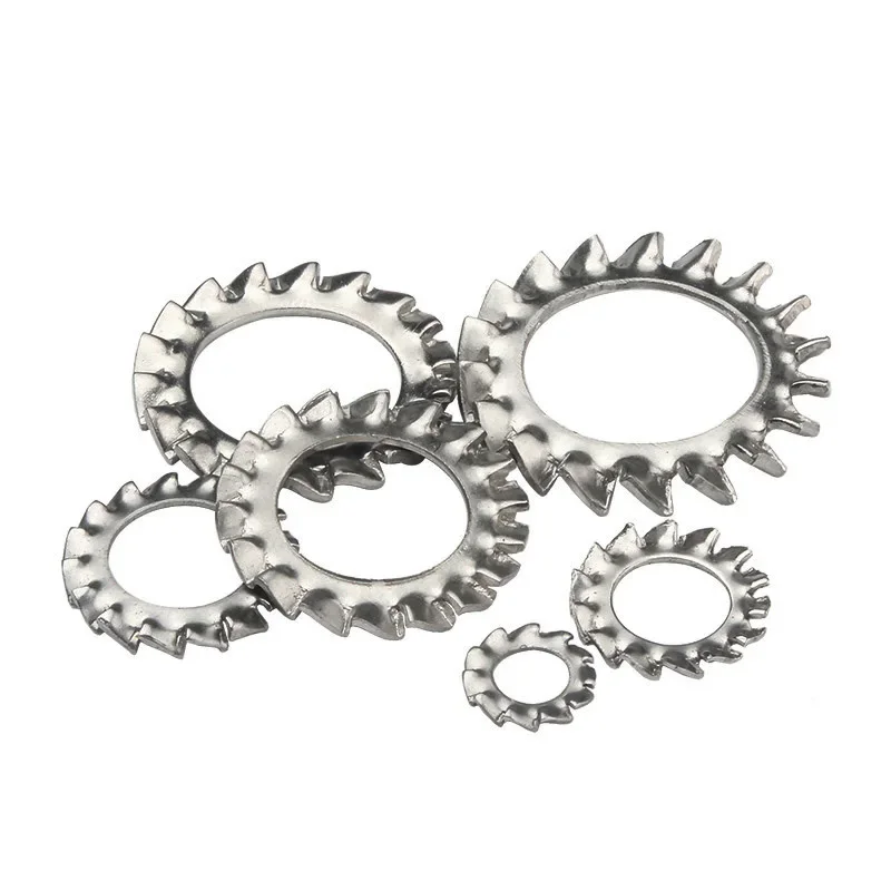 304 Stainless Steel Lock Washer Gasket M3 M4 M5 M6 M8 M10 M12 M14 M16-M33 External Internal Toothed Serrated Lock Washer Gasket