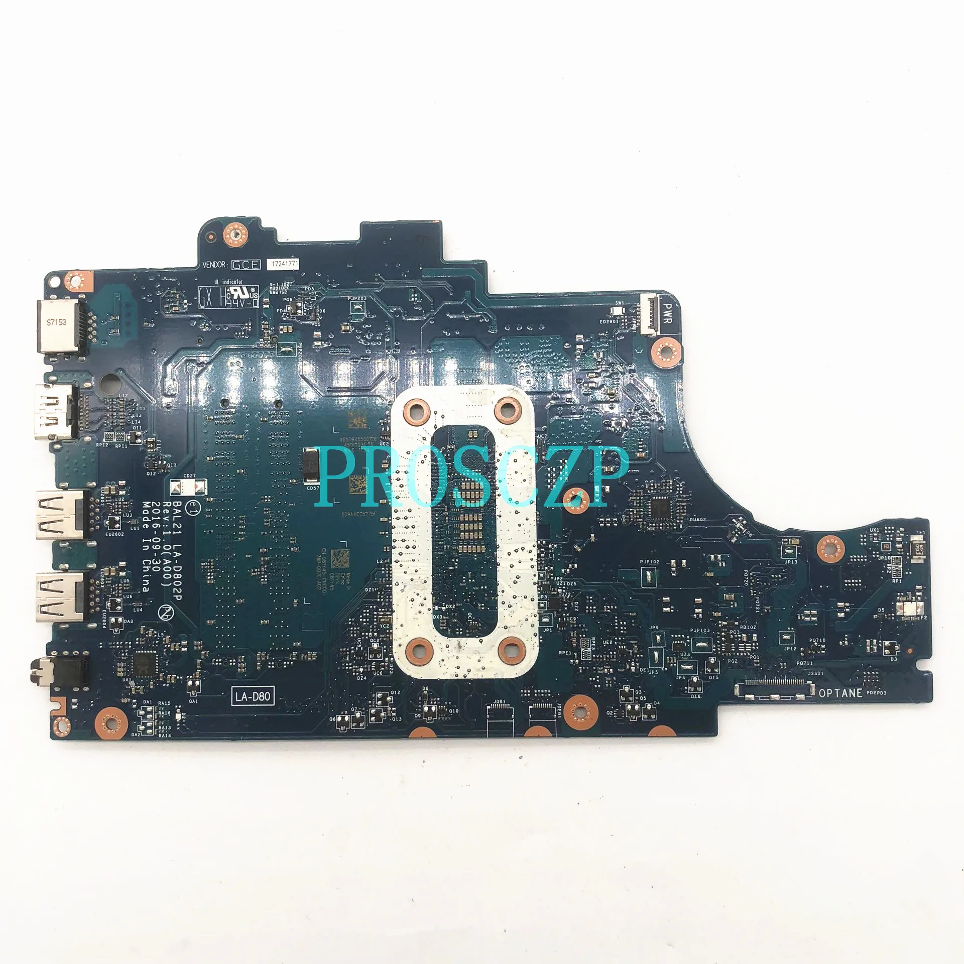 CN-081YW5 081YW5 081YW5 For Dell 15 5567 5767 Laptop Motherboard BAL21 LA-D802P With SR2ZV I7-7500U CPU 100% Full Tested