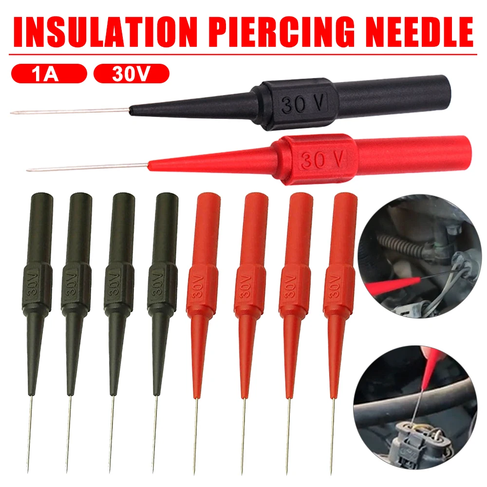 2-10PCS Piercing Needle Diagnostic Tools Multimeter Test Lead Extention Back Piercing Needle Tip Probes Autotools Automotive Kit