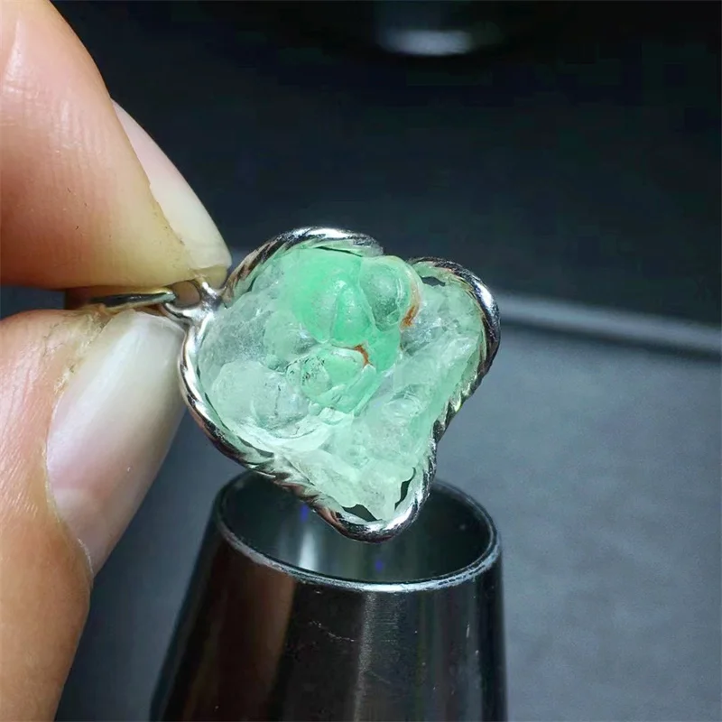 S925 Natural Water Opal Pendant For DIY Jewelry Making Necklace Bracelet Accessories For Gift 6.8-9.4MM 1PCS