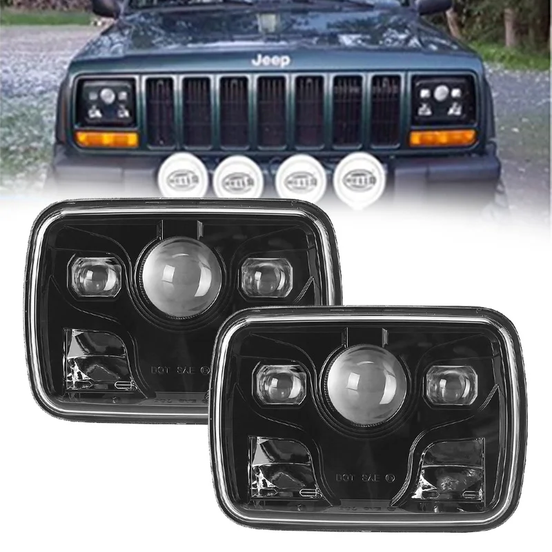 

5×7 7x6 Inch 65W Square Led Headlight High/Low Beam Led Headlamp For Jeep Wrangler YJ Cherokee XJ -Toyota -GMC Trucks H6054