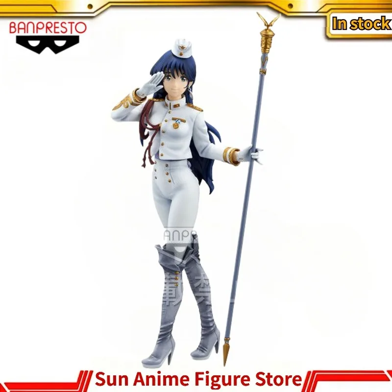En Stock, Figura Original BANPRESTO SQ de Macross Frontier, Lianli Feiyi Lynn Minmay, 20CM, Modelo de Anime, Juguete, Adorno, Estatua de Escritorio