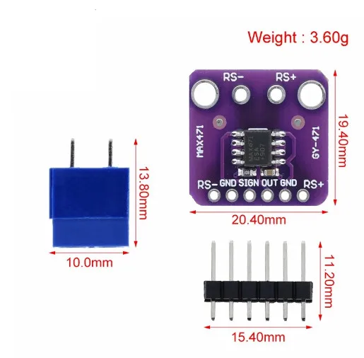 GY-471 MAX471 3A Current Sensor Module Consume Current Detection Module for Arduino DC 0 -30V