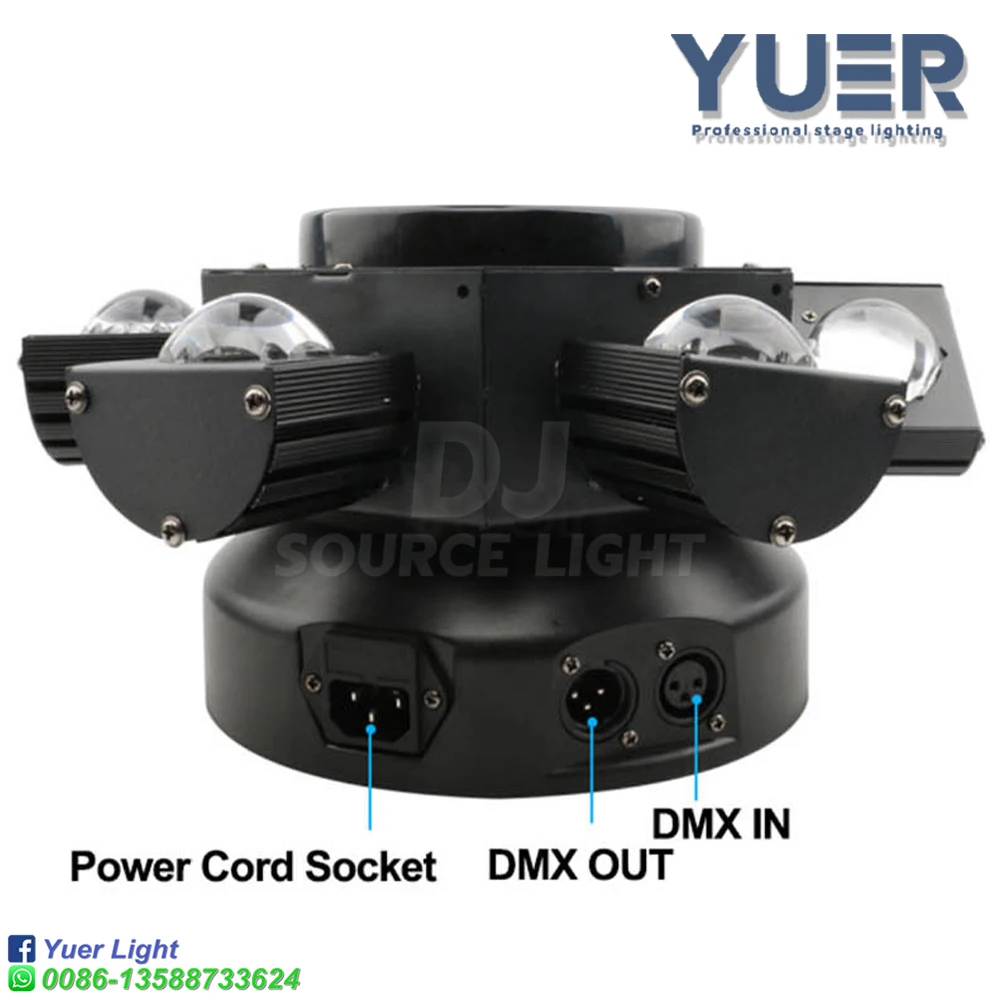 Yuer 6 Bee eyes laser strobe moving head Effect light 10W LED RGBW beads DMX512 Auto control for DJ Disco Club Party Stage light