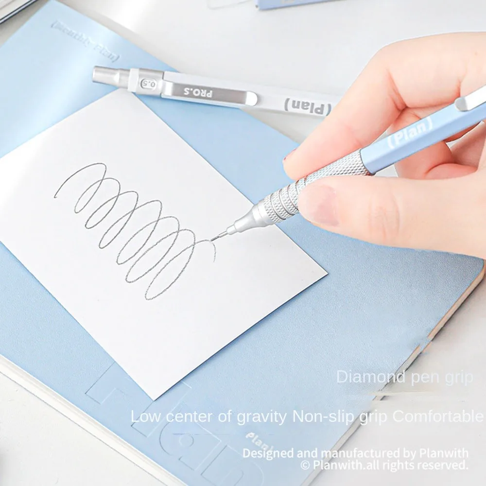 New 0.5/0.7mm Automatic Pencils Anti-fall Student Stationery Low Center of Gravity Pencil Metal Exam Pen