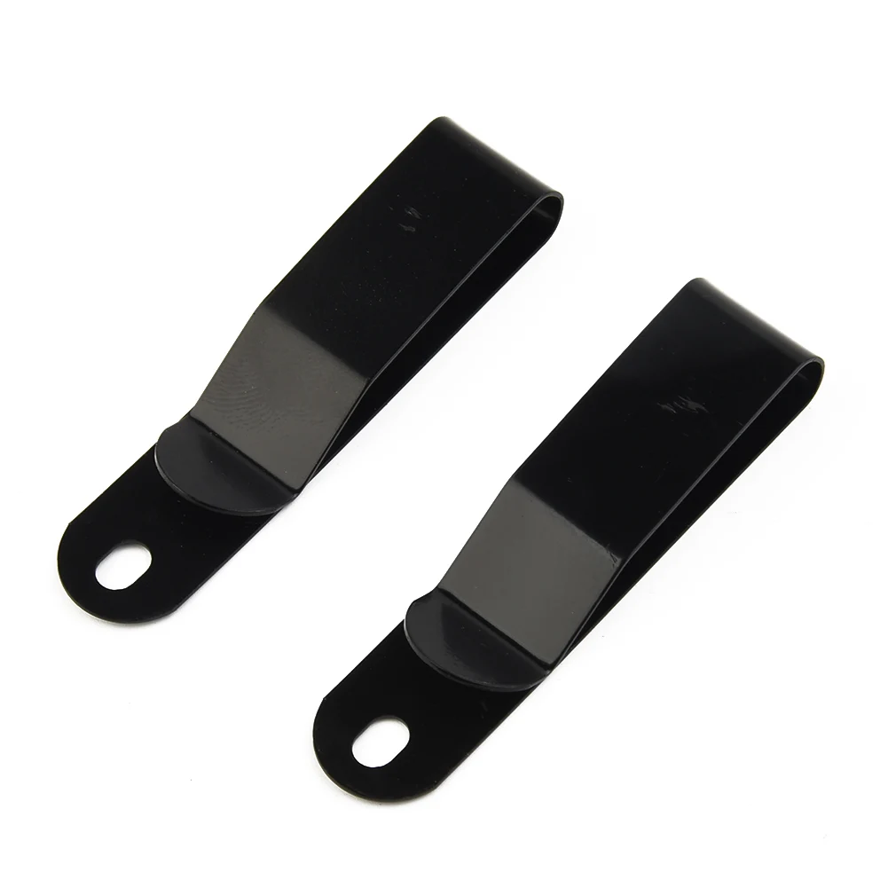 2pcs Iron Sheath Belt Clip Hooks Made of Manganese Steel with Spring Buckle for Secure Attachment and Cutter Use