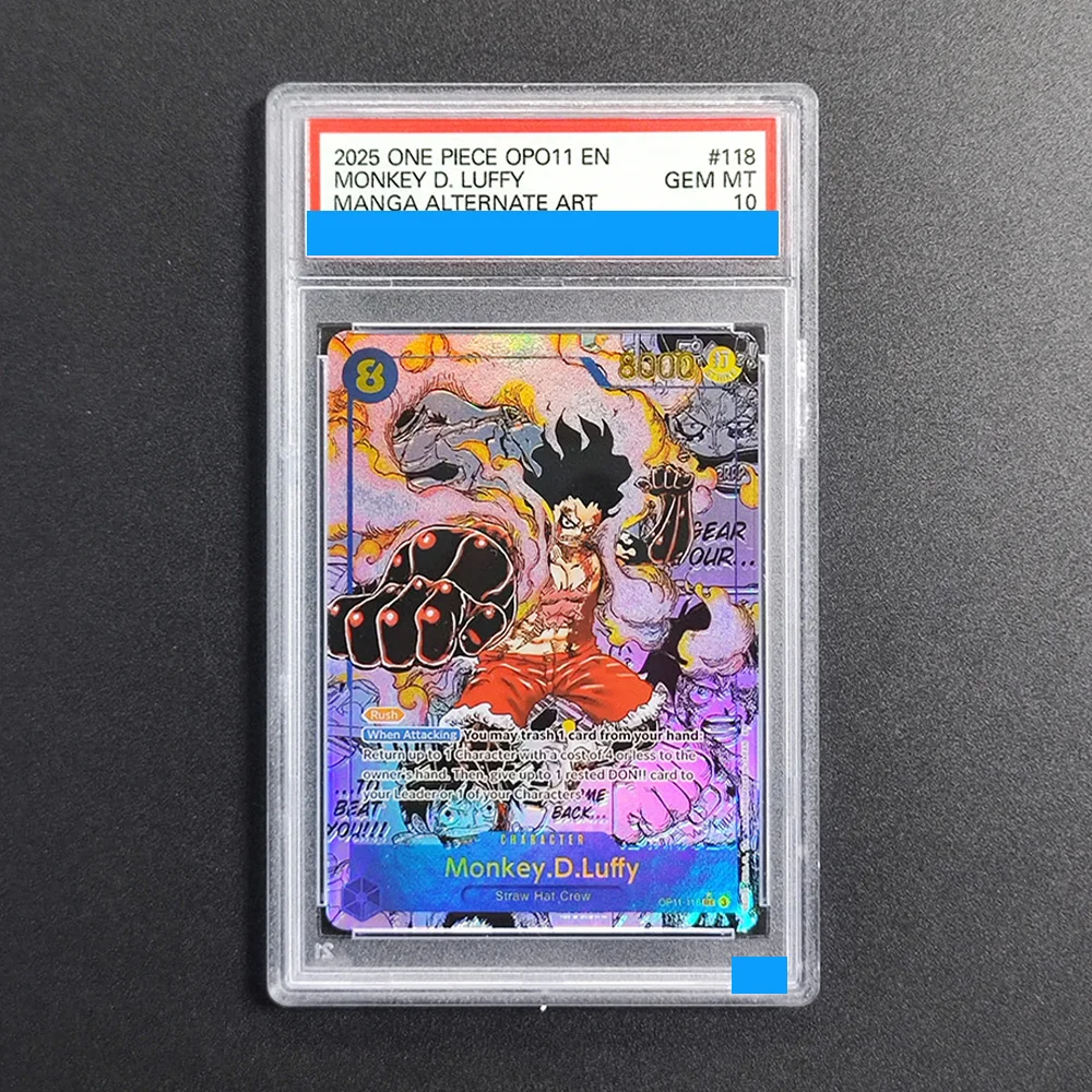 

Proxy DIY 2025 ONE PIECE OPO11 EN MONKEY D.LUFFY 118 Rating Card 10 Special Art Rare Gem Mt 10 Card Holographic Labels Gift Card