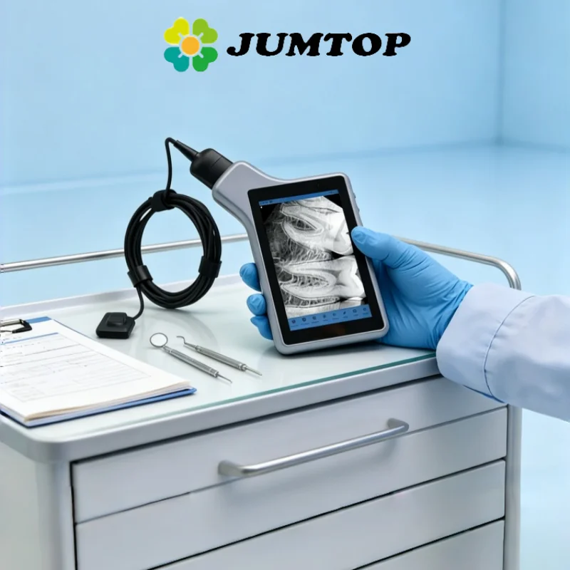 JUMTOP Dental X Ray Sensor with Monitor Screen for Real-time Image Display, Intra Oral RVG Digital HD Sensor