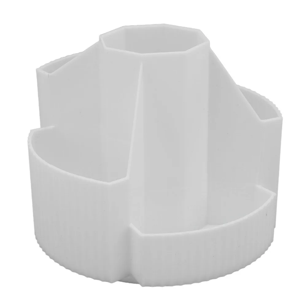 ABS Rotating Pen Holder 360 Degree Rotating 5 Segments Pencil Storage Organizer Multifunction Large Capacity Desk Organizer