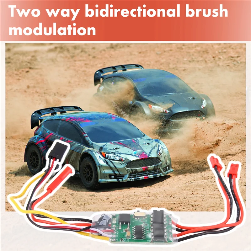 FBIL-Dual Way Bidirectional Brushed Esc 2S-3S Lipo 5A Esc Speed Control For Rc Model Boat/Tank 130 180 Brushed Motor,2PCS