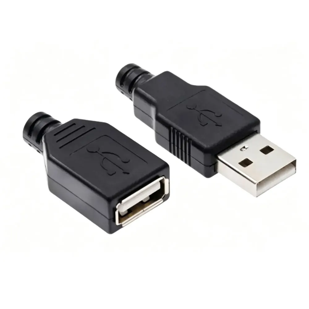 5 Sets DIY USB 2.0 Connector Plug A Type Male female  4 Pin Assembly Adapter Socket Solder Type For Data Connection
