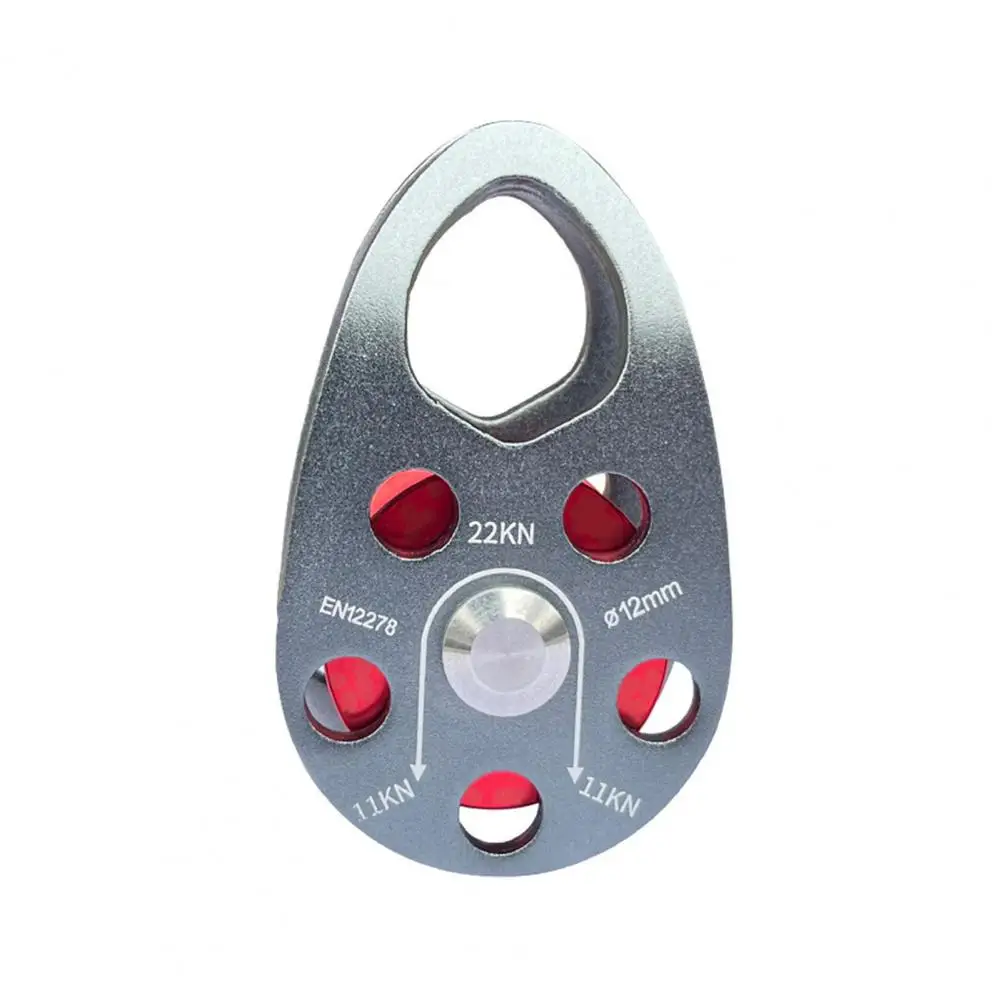 Rescue Micro Pulley Climbing Micro Pulley 28kN Fixed Plate Micro Small Metal Single Sheave Hauling for Rock Single Pulley