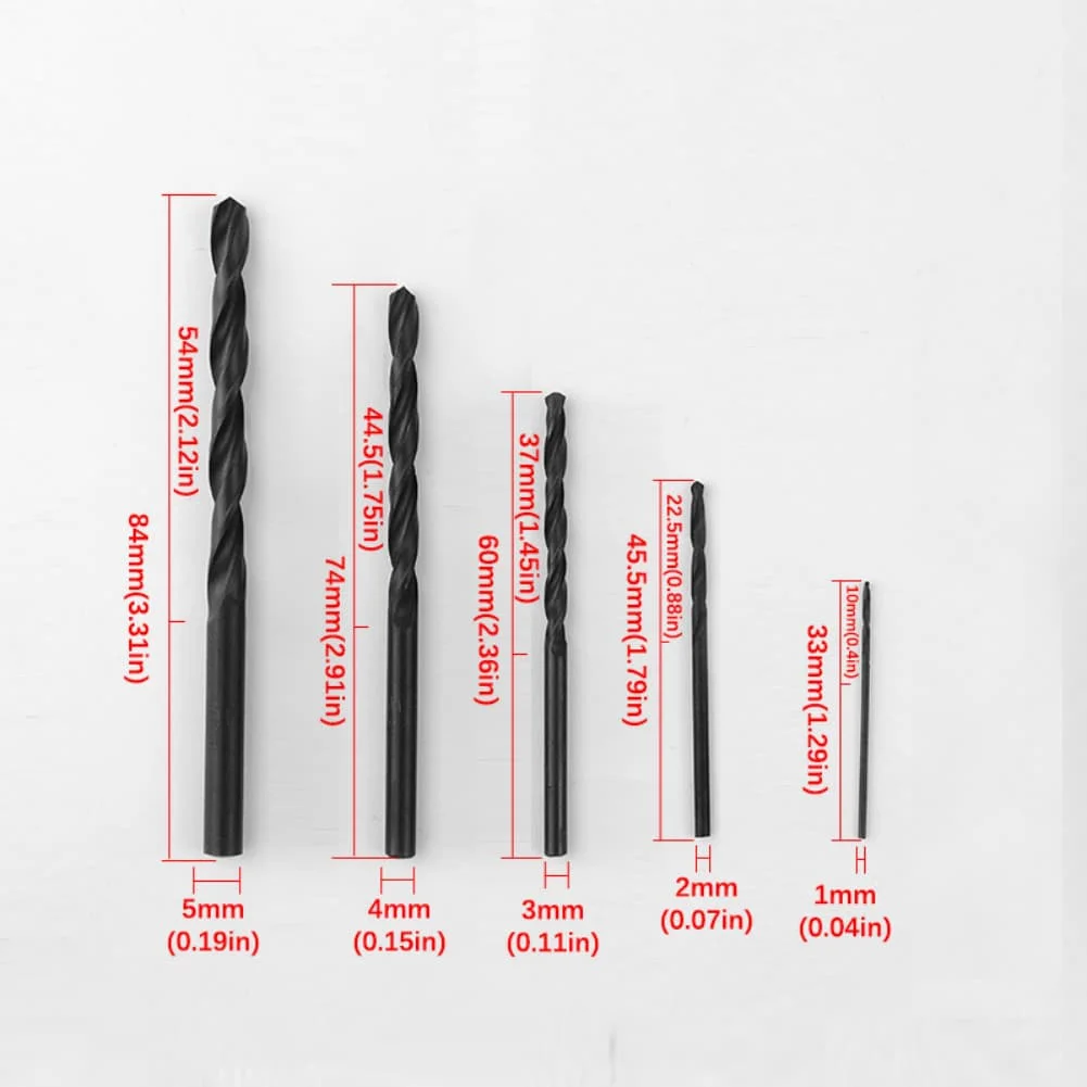 

100 Pcs High Speed Steel Drill Bits Set for Wood and Metal with Titanium Aluminum Nitride Coating for Longevity