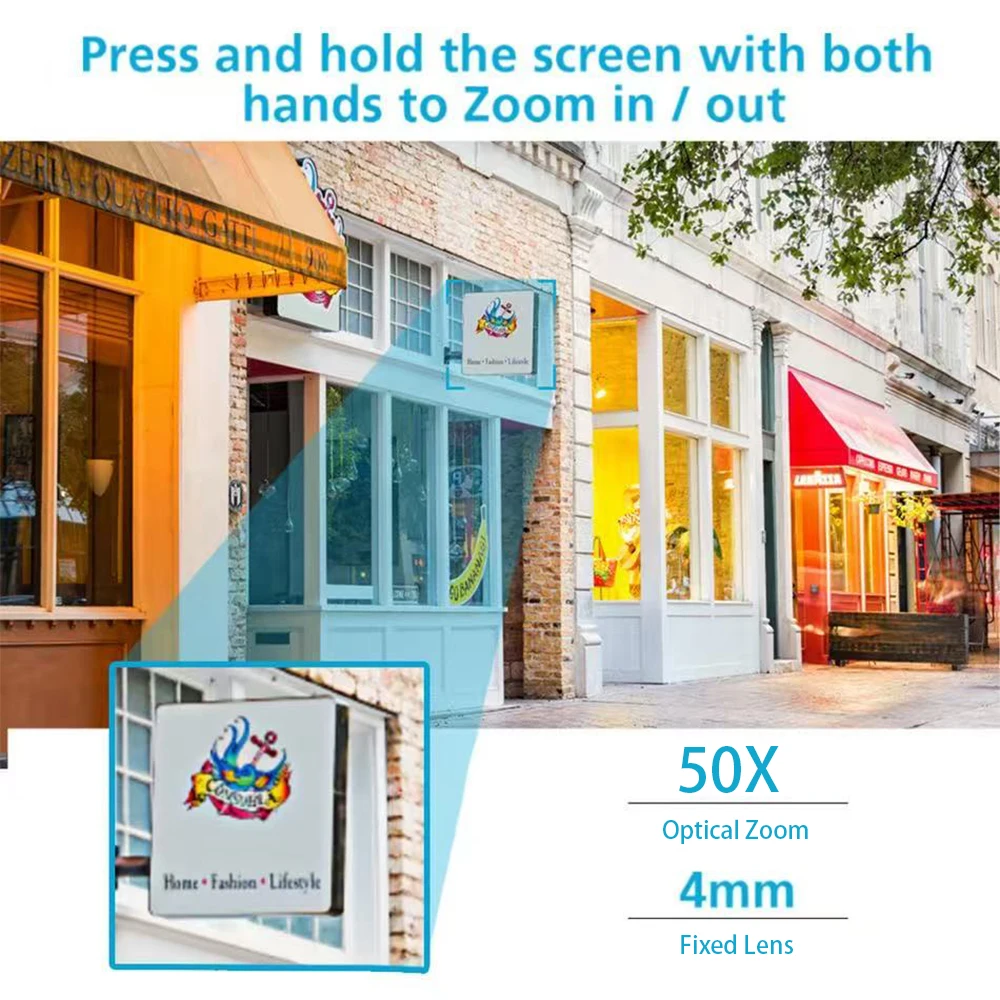 WIFI 4K 8MP Dual Lens 50X Optical Zoom PTZ Security Camera Outdoor Surveillance Camera Motion Detection ICSEE APP