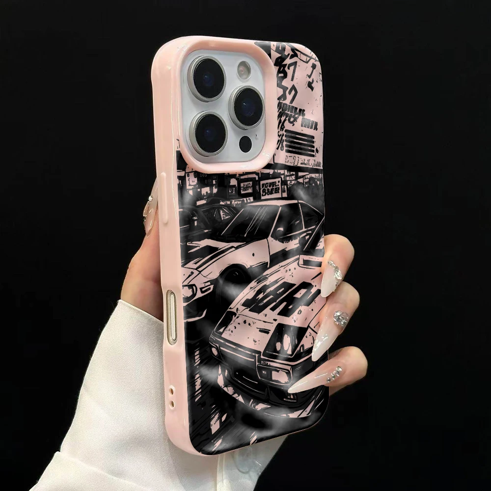 Stilvolle Handyhülle mit Straßenrennmuster für iPhone 17 16 15 14 13 12 11 Pro Max 14 Plus 17Air Falten-Wellen-Design Weiche Silikonhülle – Detail 9