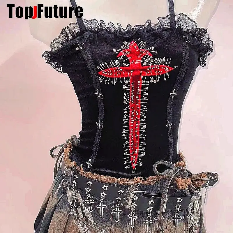 Women Girl HAND MAKE Gothic Lolita Punk Harajuku bling bling full of pendants belt waist belt Lolita cosplay party belt gift
