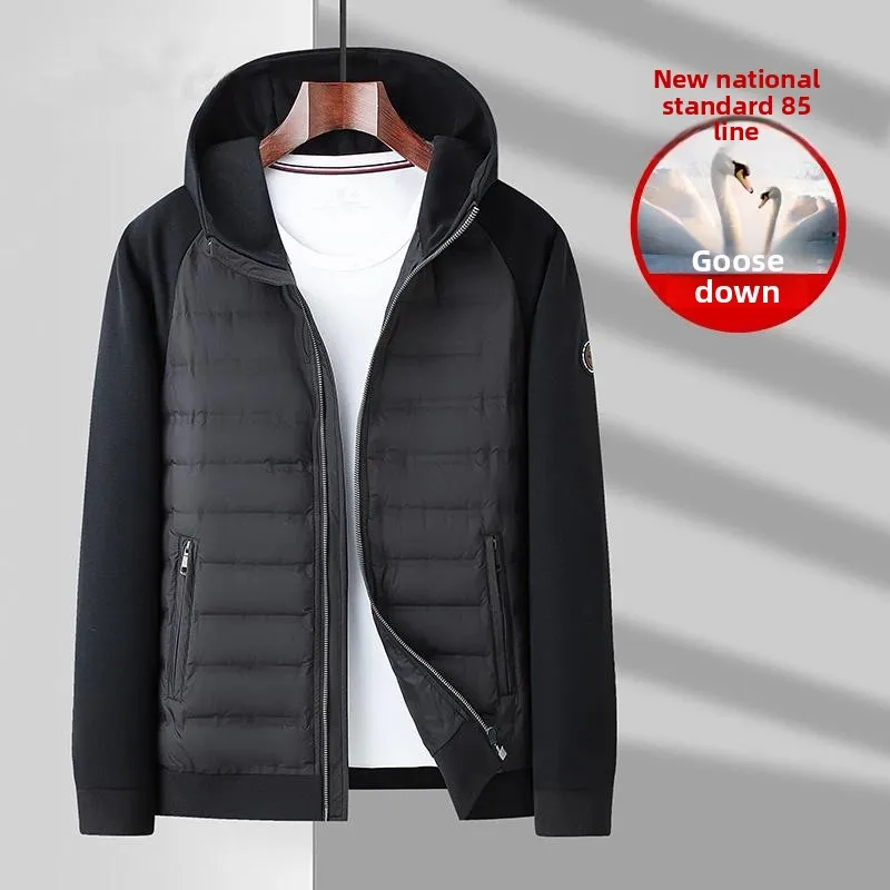 High-Quality Stylish Men's Down Jacket Lightweight Goose Down Winter Outdoor Sportswear Fashionable Splicing Trendy All-Match