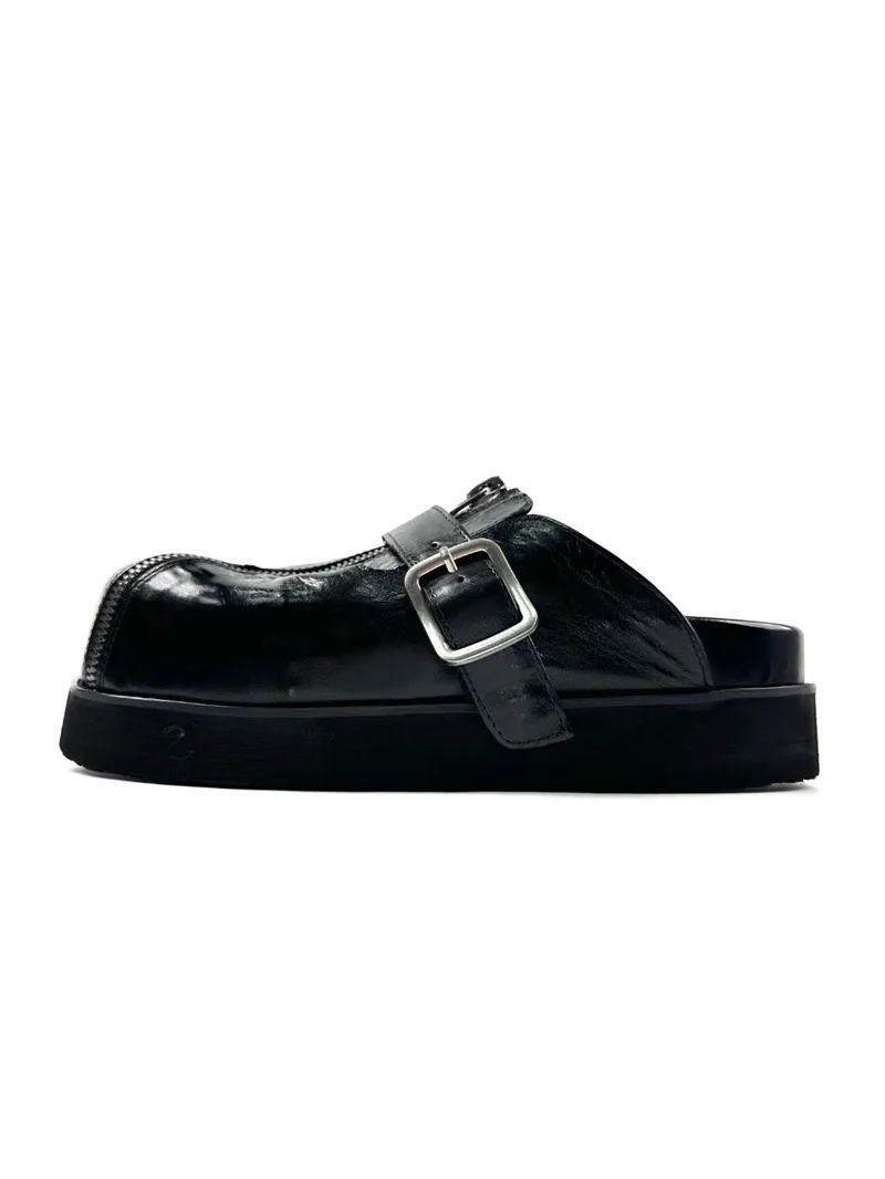 Sandal Platform Retro Trendi Kulit Roma Musim Panas Ringan Desainer Pribadi Pria