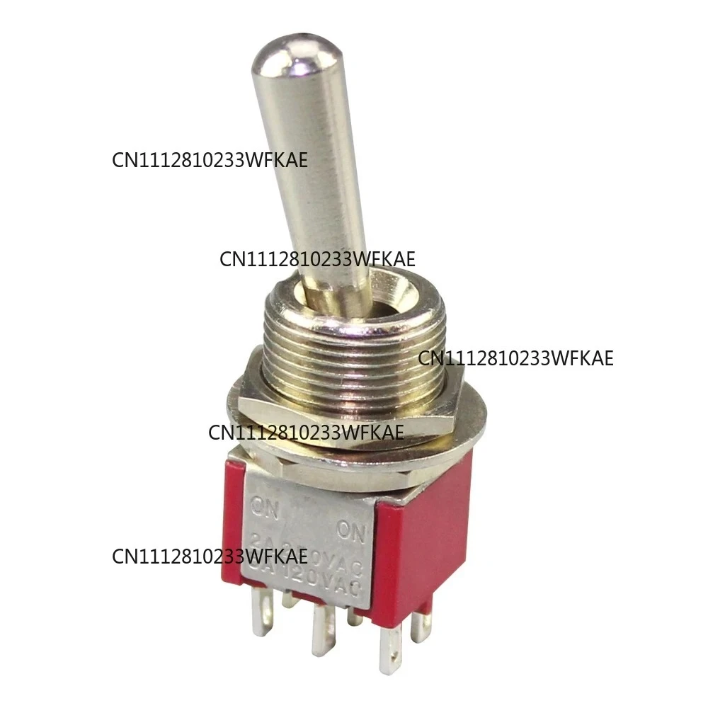 Pack of 5, three-speed bipolar dual-cast self-locking instantaneous switch 12mm, model MTS-203 6 amps 125 volts AC